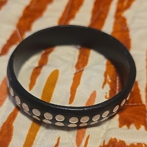 Black Studded Bangle Bracelet - Women's Accessory